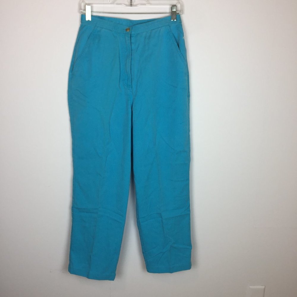 NEW! Susan Bristol Cropped Jeans Sz 6 Womans Blue Denim High Rise Elastic Waist